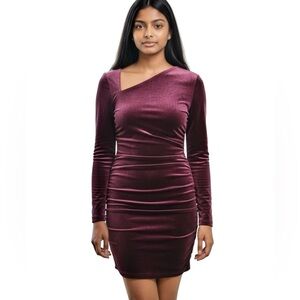 Abercrombie & Fitch Women’s Asymmetrical Ruched Velour Slim Fit Cocktail Dress S